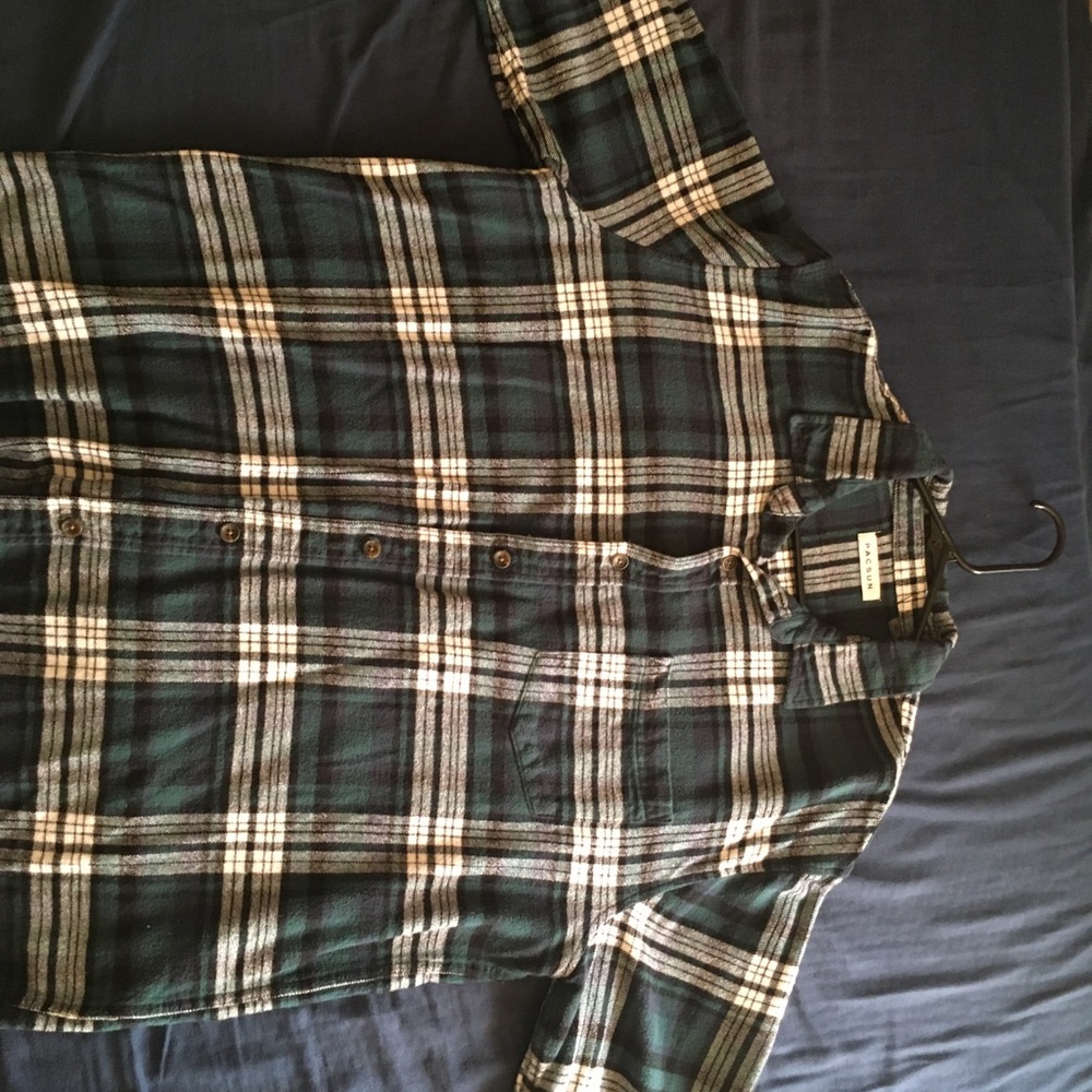PacSun Dark Blue and Grey Flannel Shirt